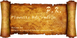 Plavsitz Kármán névjegykártya